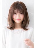 山村/ひし形シルエット/小顔外ハネミディアム/くびれヘア銀座