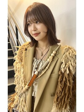 ヌープヘアーアイス(NUUP.hair ici) 大人可愛い小顔こなれカールチョコレートカラーブリーチなし