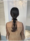 ヘアセット、編みおろし、結婚式ヘア