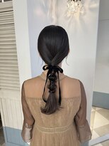 ヘアセット、編みおろし、結婚式ヘア