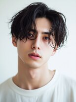 キサ ファータ 恵比寿(kisa fata)&nbsp;センターパートのパーマスタイル