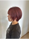ショート×ピンクベージュスタイル!