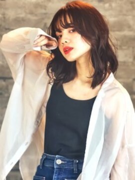 グランドール リュクス(Grandoll Luxe) 透け感バングのヘルシーミディアム【城野駅】