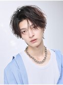 【LIPPS天神】ナチュラルルーズパーマセンターパートウルフ