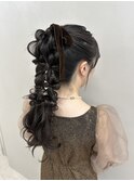 高め編みおろしポニー/ツイン編みおろしポニー