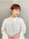 ハンサムショート/丸みショートボブ/20代30代40代50代/顔周り