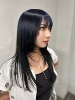 ポプルス(popls) 中性ウルフカット/ネイビーグラデーション