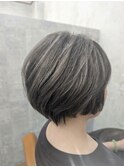 白髪が多い方はハイライト不要でこの透明感♪