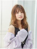 ほつれウェーブ×リラクシーセミディスタイル