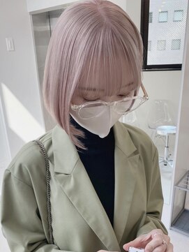 リンドトウキョウ ウメダ(LINDO TOKYO) 艶々ペールピンクベージュ/ハイトーン/Wカラー/艶カラー