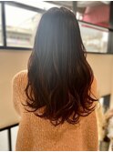 大人可愛い チェリーブラウン Aラインロングヘア