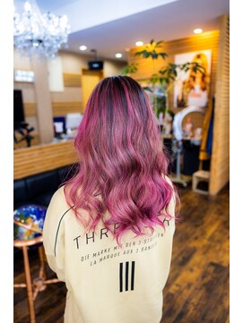 ヘアーメイク ダンス(hair make DANCE) バレイヤージュアップデート　ピンク　YOYO