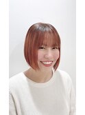 【松戸 藤原】オレンジカラー大人かわいいボブ