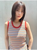 顔まわりレイヤー外ハネボブ_ミニウルフチェリーブラウン