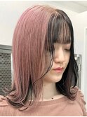 ピーチピンクブラック[新宿駅/チョコレート/ダブルカラー]
