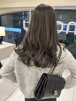お洒落大人細めハイライトグレージュ