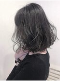 3Dカラーの前下がりボブ
