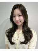 韓国式髪質改善カラー大人色気トレンドレイヤーオリーブカラー