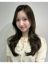 ワン バイ ジエクト(One by The Ect) 韓国式髪質改善カラー大人色気トレンドレイヤーオリーブカラー