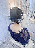 編み込みお団子ツイン