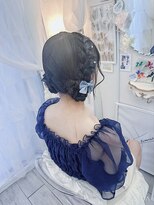編み込みお団子ツイン