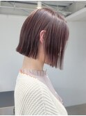ボブ/ミニボブ/ピンク/ピンクベージュ/ブリーチなし/20代