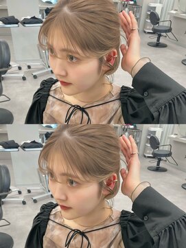 天神美容室 【香月指名☆】ミルクティー×マロンブラウン×顔周りカット