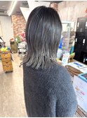 レイヤーボブ バレイヤージュ グレージュカラー 白髪ぼかし 40代