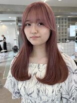 サンクプロジェクト(cinq PROJECT)&nbsp;透明感ミルクティーピンクレイヤーロング
