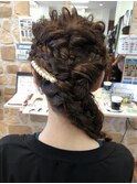 〈wave佐藤店〉着物 編込み アレンジ たまねぎ ダウンスタイル