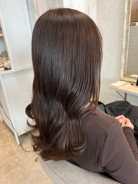 ジーナ 船橋(Zina) オトナ女子ツヤ髪アッシュカラーふんわりミディシースルーバング