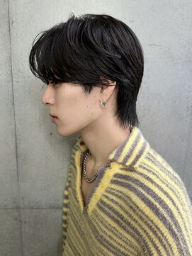 ギークス(GEEKS) 【GEEKS渋谷】センターパートウルフ/2way/ブルーブラック/韓国風