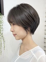 白髪ぼかし/ひし形/癖毛/大人ショートボブ/60代50代40代