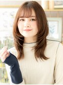 斜めバングオレンジベージュくびレイヤーTc1北浦和20代30代40代