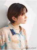 マッシュショートミニウルフデジタルパーマチェリーブラウン