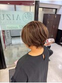 ハンサムショート　白髪ぼかし