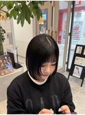 ボブ×顔周りレイヤー