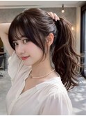 レイヤーカット/くびれ巻きヘア/前髪/髪質改善/透明感カラー