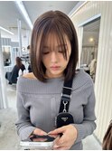 レイヤーボブ20代30代40代ブリーチなしダブルカラーブラウン