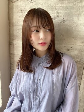 カミガミ 栄(KAMIGAMI) 【高発色な艶】髪質改善×潤うウォームブラウンセミロング