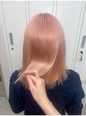 大人可愛い透明感ピンクベージュ/艶髪/心斎橋