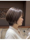 大人ショート/ショートヘア/ショートカット/白髪ぼかし/