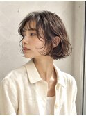 小顔ボブパーマショートボブレイヤーボブフレンチボブパーマ