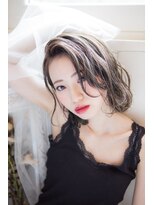 イロドリ ヘアーデザイン(IRODORI hair design)&nbsp;IRODORI  かきあげバンク×ミディアムボブ  【西尾一寛】