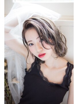イロドリ ヘアーデザイン(IRODORI hair design) IRODORI  かきあげバンク×ミディアムボブ  【西尾一寛】