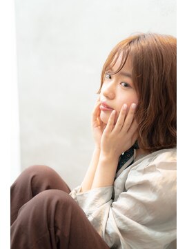 O 軽めBob柔らか大人可愛いミディアム結べるボブナチュラル