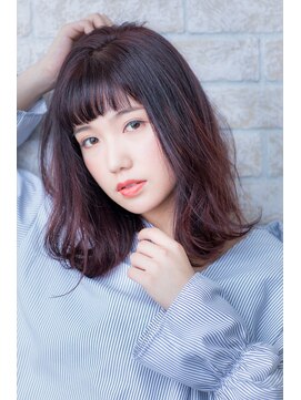 ヘアーアートシフォン 池袋西口店(Hair art chiffon) ハイライト濡れ髪レイヤーミディアムニュアンスカラーシアカラー