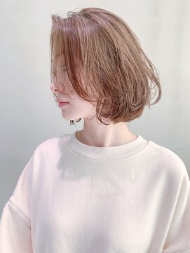 アイティーバイアルバム 八王子店(IT by ALBUM) ベージュボブ_くびれミディイヤリングカラー_ba326421