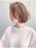 ベージュボブ_くびれミディイヤリングカラー_ba326421
