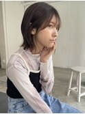 シースルーバング×パツっとボブ